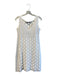 D. Exterior Size L White Viscose Cutout Design Knee Length Sleeveless Dress White / L