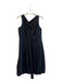 Saks Fifth Ave Size 12 Black Silk Round Neck Sleeveless Belted Below knee Dress Black / 12