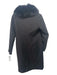 Elisabetta Franchi Size M Black Silk & Leather Faux Fur Double Breast Coat Black / M