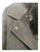 Elisabetta Franchi Size M Black Silk & Leather Faux Fur Double Breast Coat Black / M