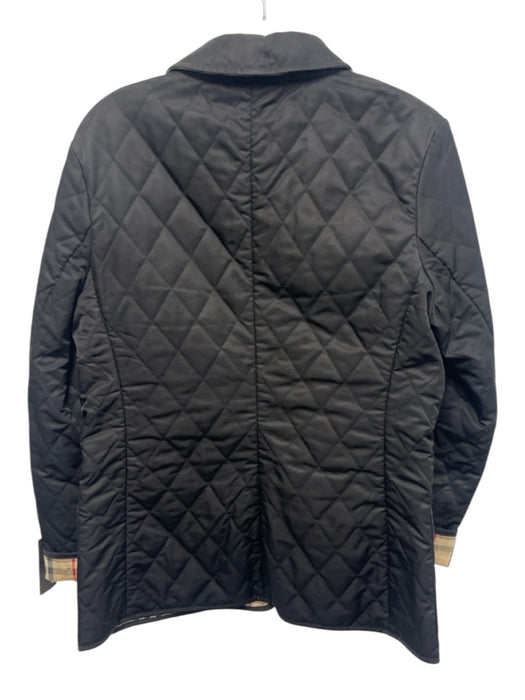 Burberry London Size Small Black Polyester Long Sleeve Quilted Pockets Jacket Black / Small