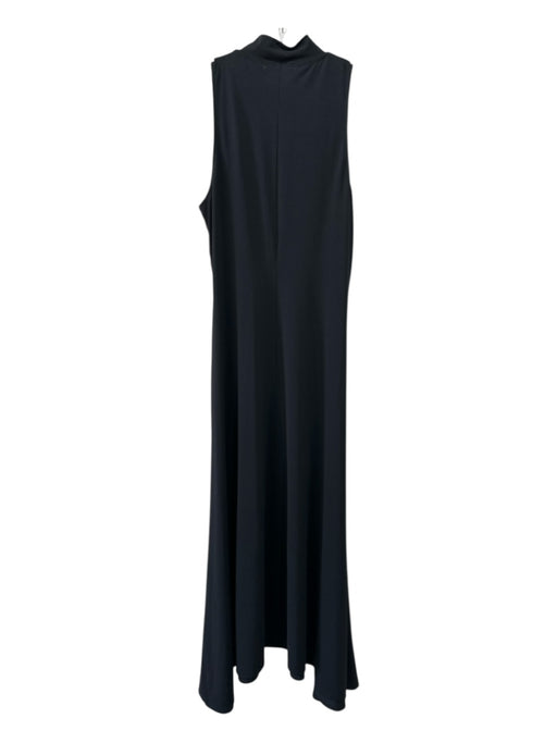 Theory Size XS Black Polyester Sleeveless Mock Neck Maxi Dress Black / XS