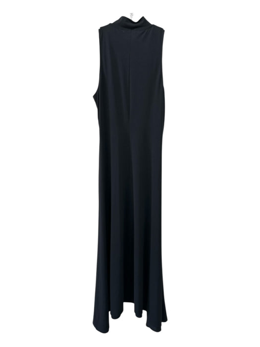 Theory Size XS Black Polyester Sleeveless Mock Neck Maxi Dress Black / XS