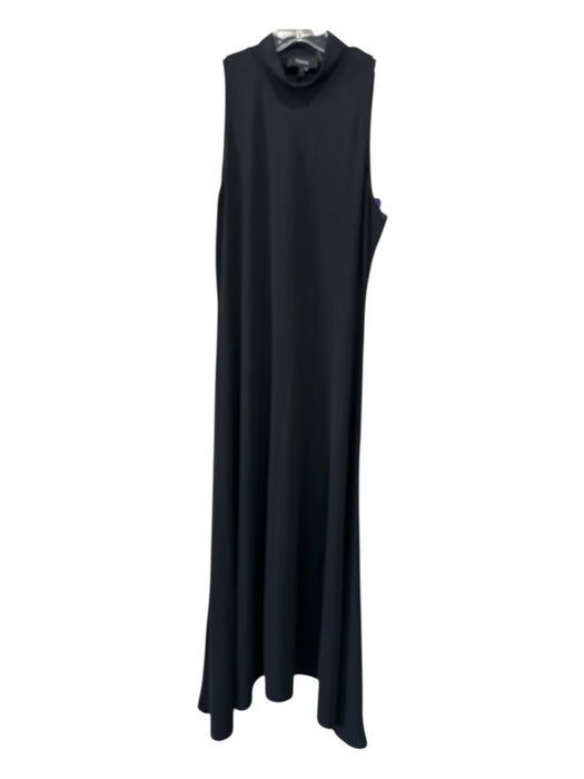 Theory Size XS Black Polyester Sleeveless Mock Neck Maxi Dress Black / XS