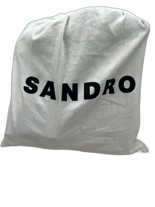 Sandro Shoe Size 40 Black Leather Upper Elastic Ankle Silver Detail Boots Black / 40