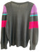 Marc Jacobs Size XL Black Pink Purple Acetate Knit V Neck Long Sleeve Sweater Black Pink Purple / XL