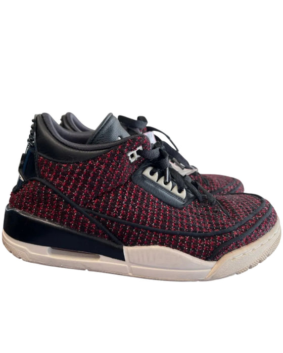 Jordan Shoe Size 9 Red & Black Leather Tweed Round Toe Lace Up Sneaker Shoes Red & Black / 9