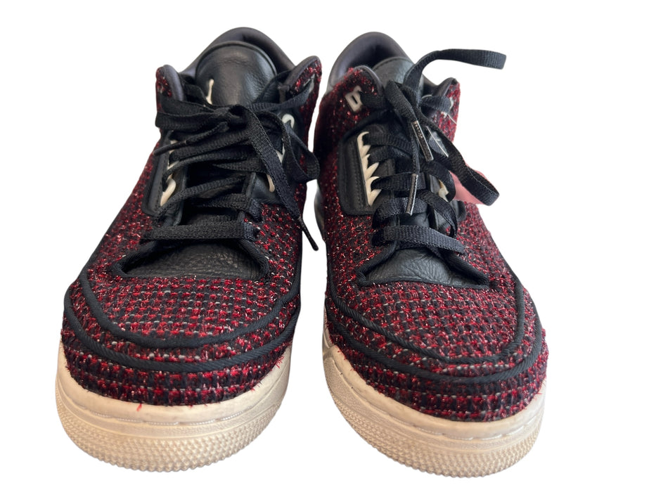 Jordan Shoe Size 9 Red & Black Leather Tweed Round Toe Lace Up Sneaker Shoes Red & Black / 9
