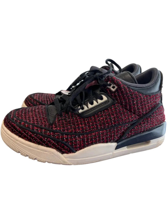 Jordan Shoe Size 9 Red & Black Leather Tweed Round Toe Lace Up Sneaker Shoes Red & Black / 9