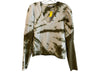 Ulla Johnson Size Est S Cream & Green Cotton V Neck Long Sleeve Tie Dye Top Cream & Green / Est S