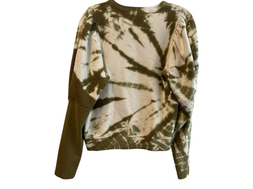 Ulla Johnson Size Est S Cream & Green Cotton V Neck Long Sleeve Tie Dye Top Cream & Green / Est S
