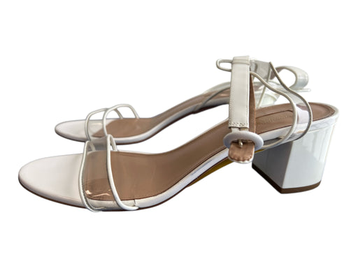 Aquazzura Shoe Size 39 White Leather Vinyl Open almond toe Ankle Strap Shoes White / 39