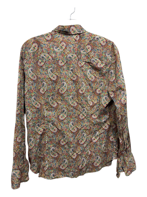 J. Crew Liberty Size 10 Green, Orange, Multi Cotton Paisley Long Sleeve Top Green, Orange, Multi / 10