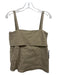 Theory Size 6 Tan Linen Blend foldover Tie Detail Thin Straps Top Tan / 6