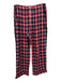 J Crew Size L Red, Blue, Multi Cotton Plaid Button Up Elastic Waist Pant Set Red, Blue, Multi / L