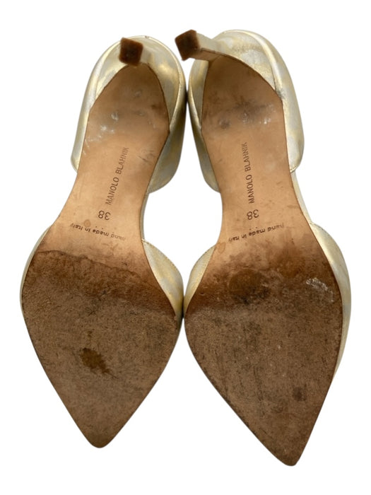 Manolo Blahnik Shoe Size 38 gold & silver Leather Pointed Toe Leopard Pumps gold & silver / 38