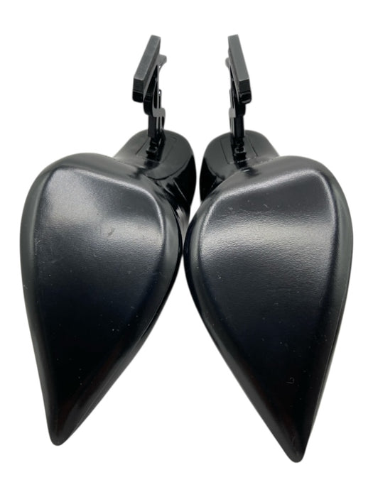 Yves Saint Laurent Shoe Size 38 Black Patent Leather Pointed Toe Stiletto Pumps Black / 38