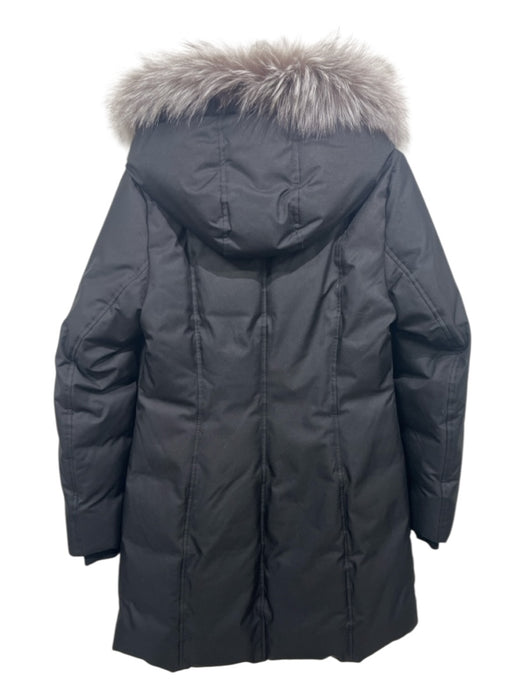 Soia & Kyo Size M Black & Brown Polyester Down Fox Fur Trim Zip Up Coat Black & Brown / M