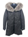 Soia & Kyo Size M Black & Brown Polyester Down Fox Fur Trim Zip Up Coat Black & Brown / M