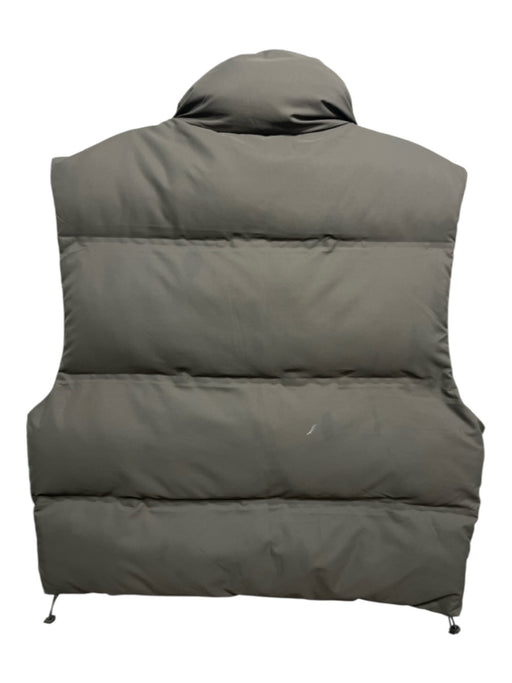 Zara Size S Olive Green Polyester Zip Up Puffy Zip Pockets Vest Coat Olive Green / S