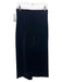 Zara Size M Black Polyester Velvet Side Zip High Rise Wide Leg Pants Black / M