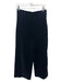 Zara Size M Black Polyester Velvet Side Zip High Rise Wide Leg Pants Black / M