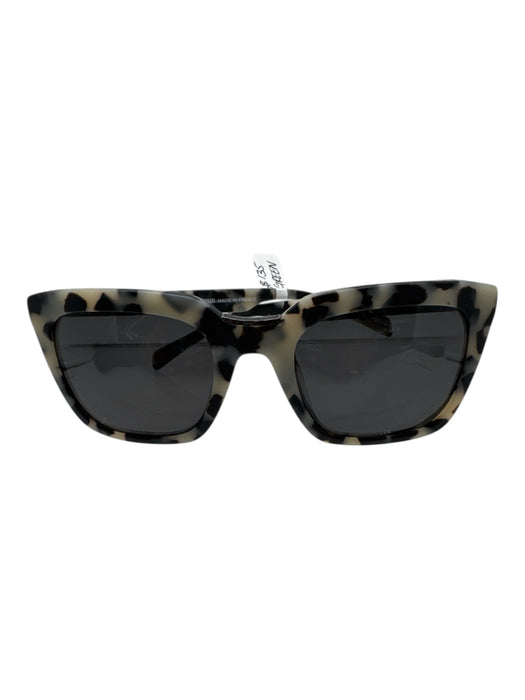 Balmain Gray, Cream & Black Acetate Spotted Metallic accents Wayfarer Sunglasses Gray, Cream & Black