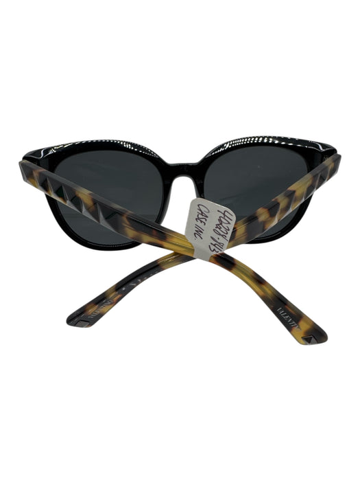 Valentino Black & Yellow Acetate Tortoise Stud Detail Sunglasses Black & Yellow