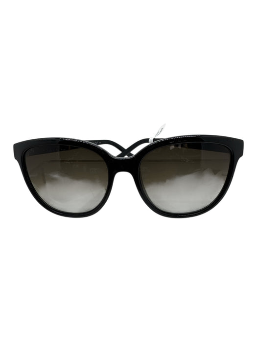 Chloe Black & Gold Acetate Round Frames Gradient Sunglasses Black & Gold