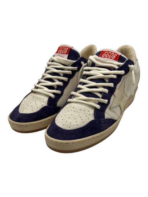 Golden Goose Shoe Size 38 White, Blue, Silver Leather Low Top Star Sneakers White, Blue, Silver / 38