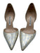 Manolo Blahnik Shoe Size 38 Gold & Silver Leather Pointed Toe Leopard Pumps Gold & Silver / 38
