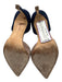 Manolo Blahnik Shoe Size 38 Navy & Beige Suede Pointed Toe Color Block Pumps Navy & Beige / 38