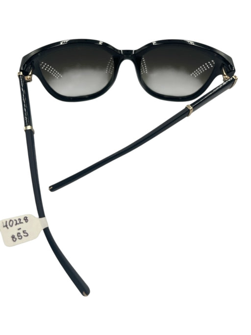 Chloe Black & Gold Acetate Round Frames Gradient Sunglasses Black & Gold