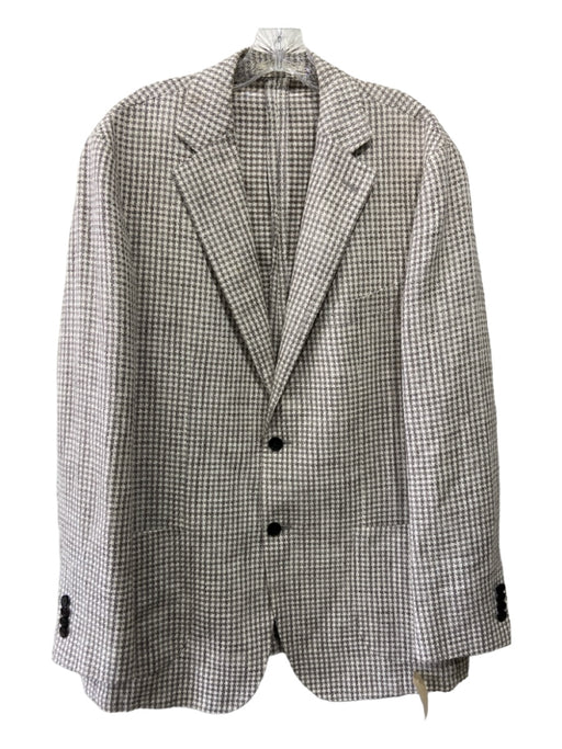 Suitsupply Beige & White Silk 2 Button Men's Blazer 46