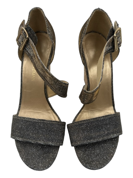 Stuart Weitzman Shoe Size 8.5 Brown, Silver & Gold Fabric Cork Iridescent Wedges Brown, Silver & Gold / 8.5