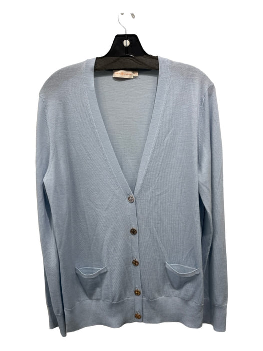 Tory Burch Size XL Light Blue Wool Long Sleeve Button Front Knit Cardigan Light Blue / XL