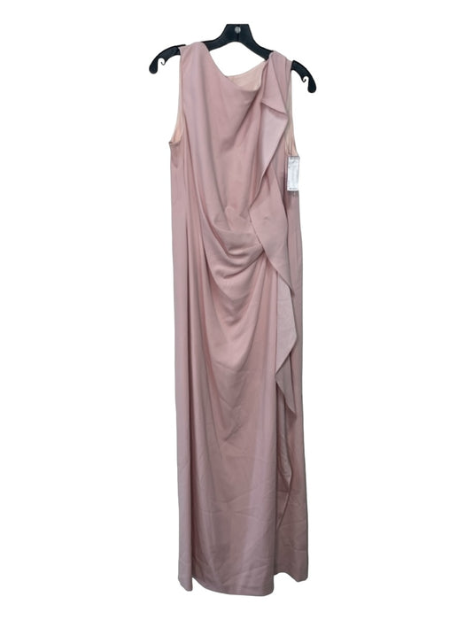 Escada Size 44 Rose Pink Triacetate Crepe Sleeveless Asymetrical Maxi Dress Rose Pink / 44