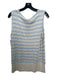 Lafayette 148 Size Large Beige & Baby Blue Linen & Silk Sleeveless Striped Top Beige & Baby Blue / Large