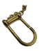 Gucci Brown Leather Logo Gold Hardware Snap Closure Keychain Brown