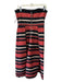 Nicholas Size 6 Red, Black, Cream Empire Waist Pleated Stripe boning Dress Red, Black, Cream / 6