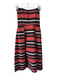 Nicholas Size 6 Red, Black, Cream Empire Waist Pleated Stripe boning Dress Red, Black, Cream / 6