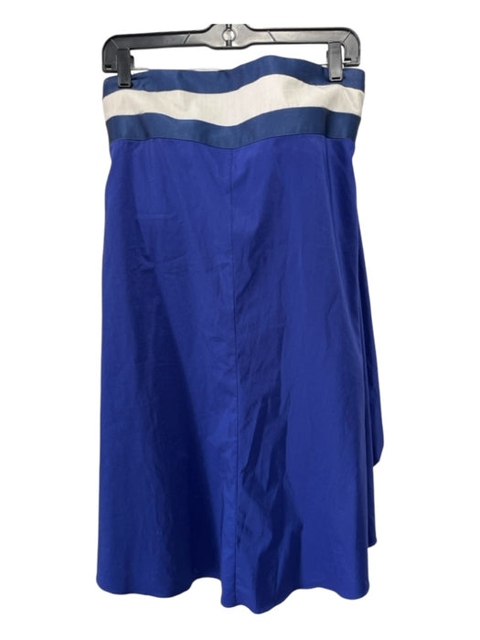 Emporio Armani Size 42/S Blue & White Cotton Strapless Empire Waist Dress Blue & White / 42/S