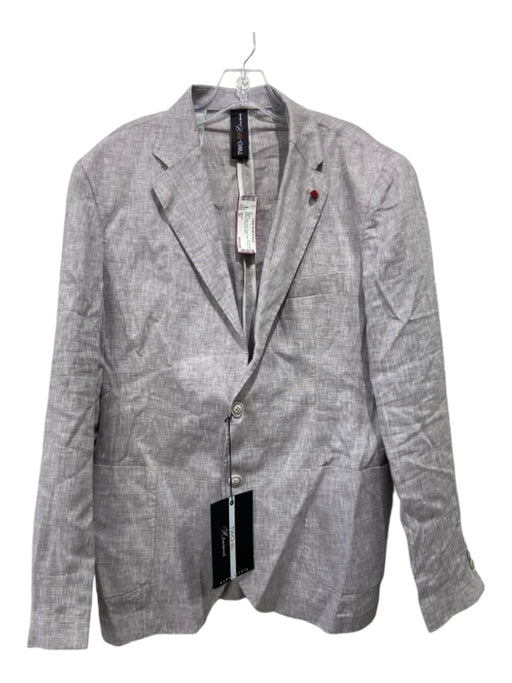 Two-Bi NWT Gray Linen Solid Patch Pocket 2 Button Men's Blazer 52