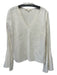 Jonathan Simkhai Size 6 White Acetate & Viscose Long Sleeve V Neck Top White / 6