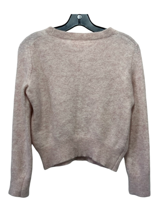 The Row Size S Pale Pink Cashmere & Silk Crew Neck Heathered Long Sleeve Sweater Pale Pink / S