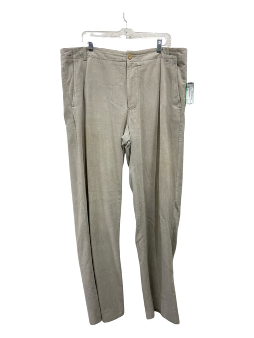 Armani Size 58 Beige Cotton Blend Solid Wide Leg Khakis Men's Pants 58