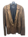 Lafayette 148 Size 14 Bronze & Black Leather Long Sleeve Shimmer Blazer Jacket Bronze & Black / 14