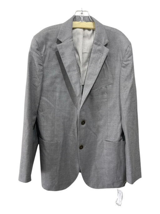 Big Flower Grey Solid Buttons Men's Blazer 40R