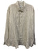 Big Flower Size XXL Tan & White Linen Striped Button Up Men's Long Sleeve Shirt Tan & White / XXL