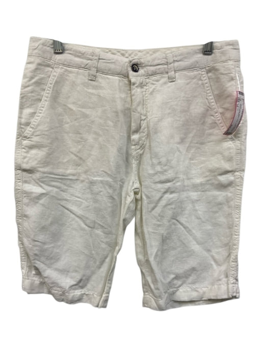 No Brand Made in Italy Size 34 White Linen Solid Khakis Men's Shorts White / 34